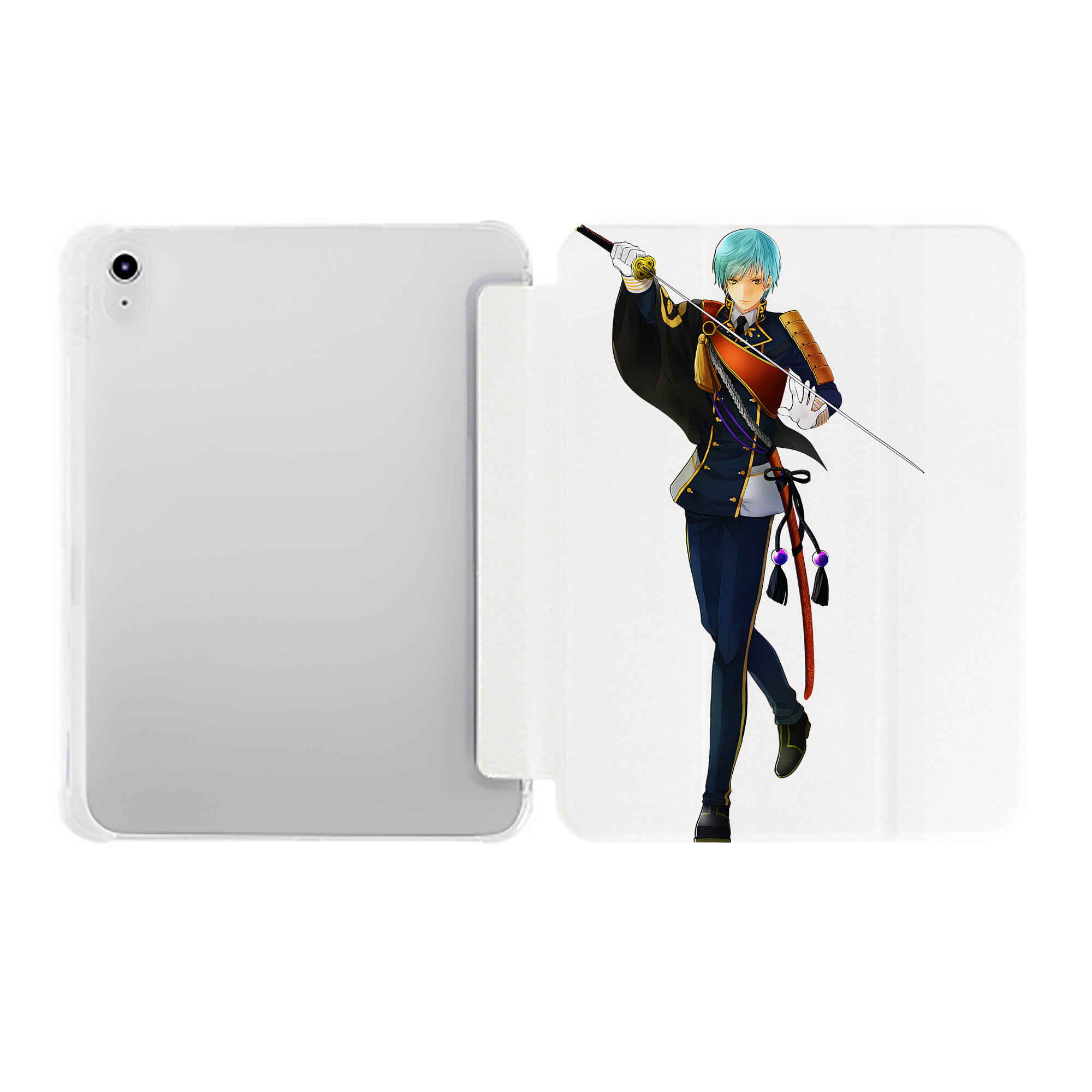 （画像用） 刀剣乱舞 Touken Ranbu IPad ケース ペン収納付き 三つ折りスタンド PUレザー×シリコン 対応機種9.5/10.5/10.9インチ